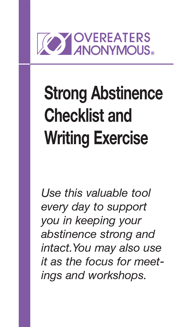 Strong Abstinence Checklist and Writing Exercises Wallet Card